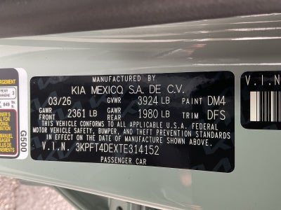 2026 Kia K4 LXS