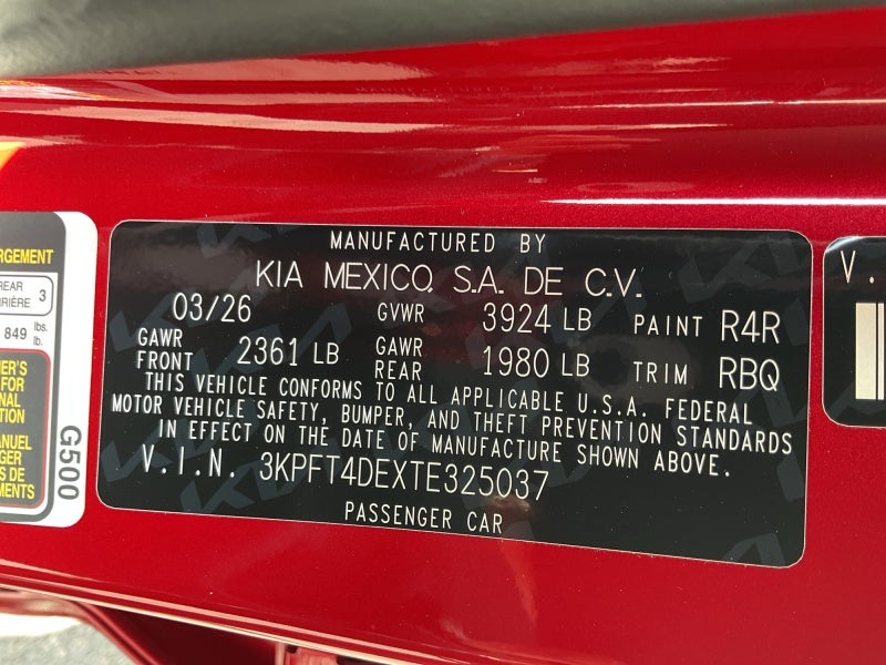 2026 Kia K4 LXS